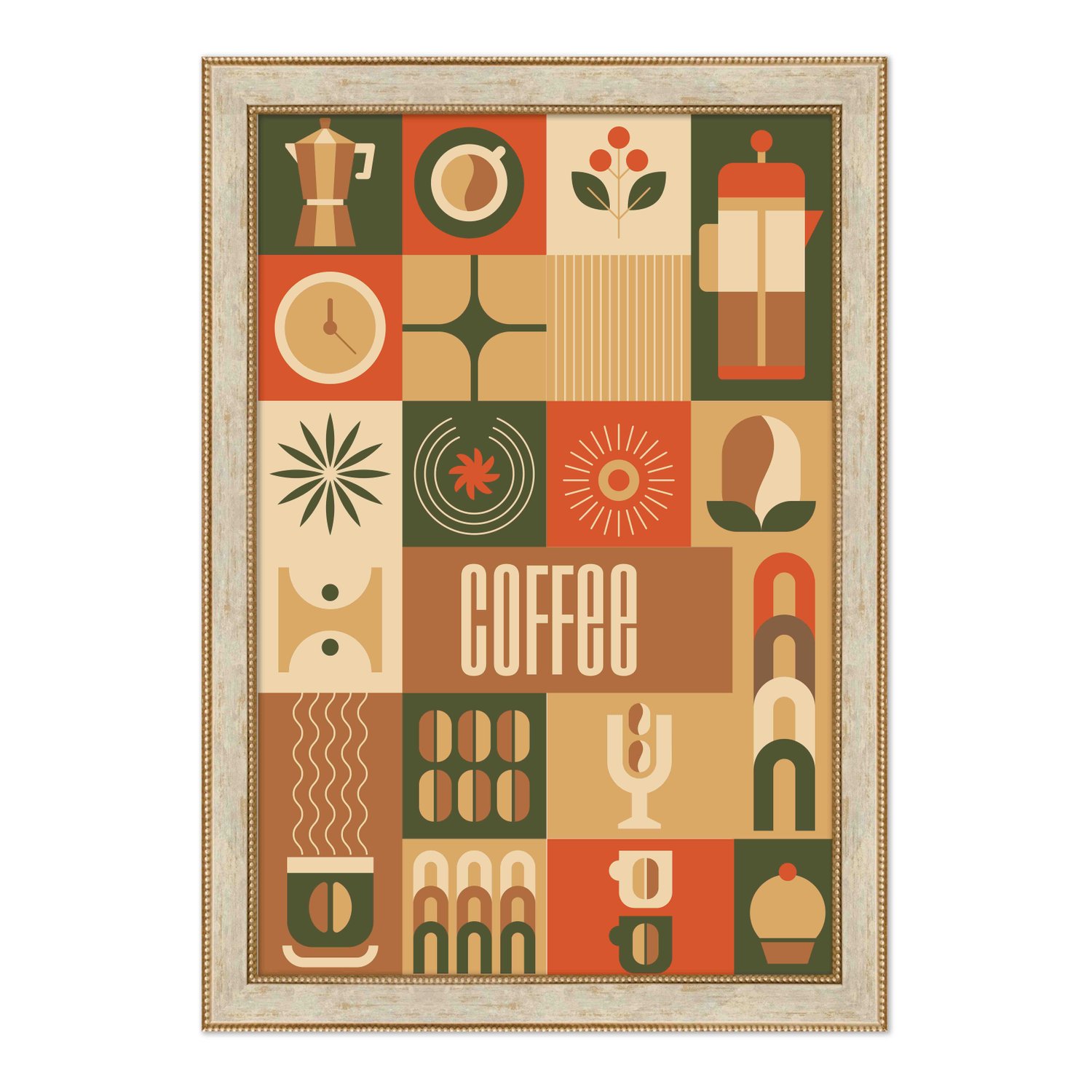 Quadro Decorativo Geométrico Coffee Culture Estilo Modern Heritage