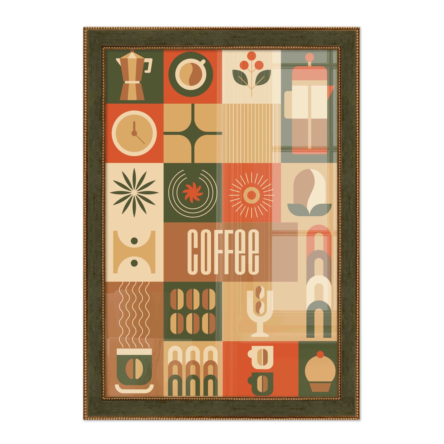 Quadro Decorativo Geométrico Coffee Culture Estilo Modern Heritage