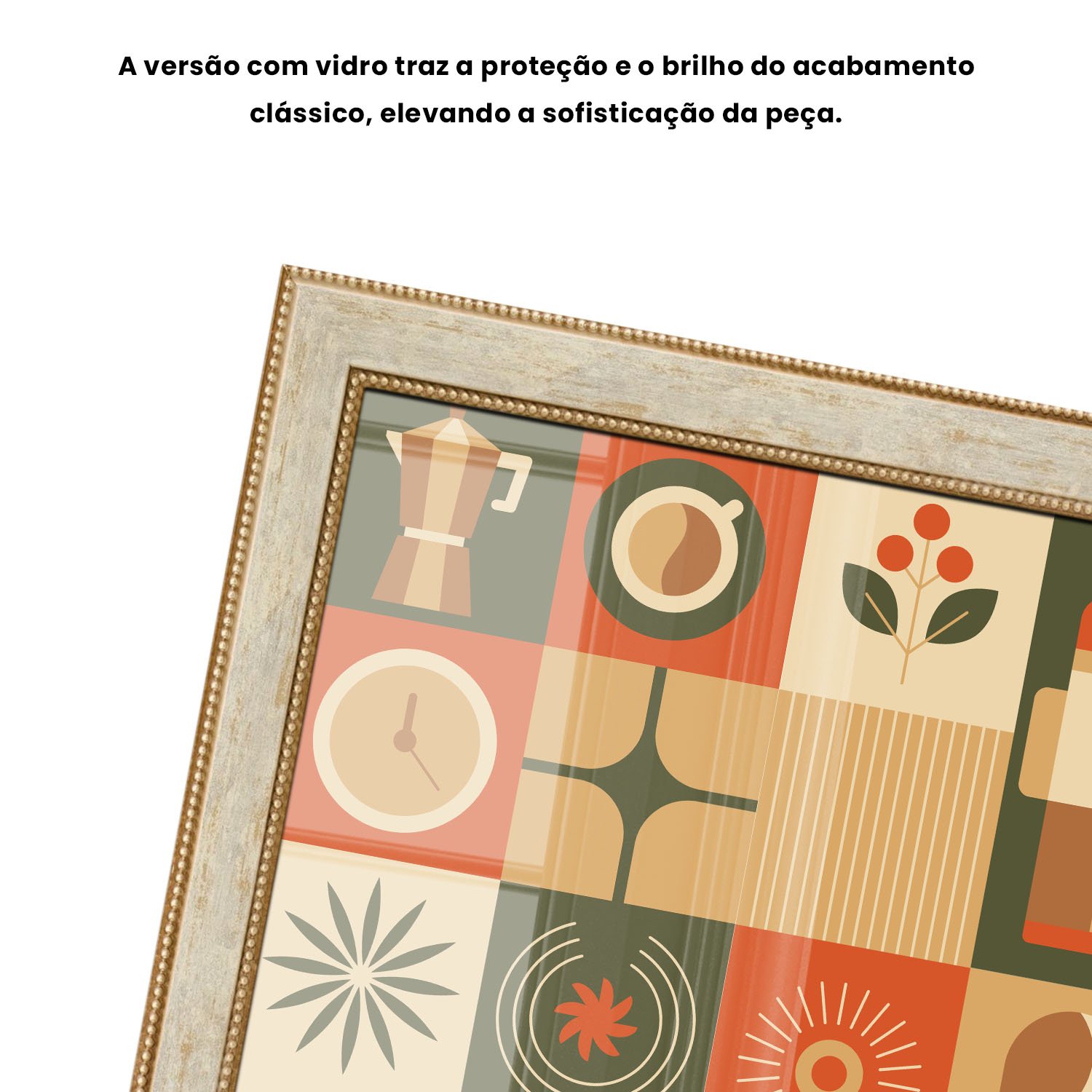 Quadro Decorativo Geométrico Coffee Culture Estilo Modern Heritage