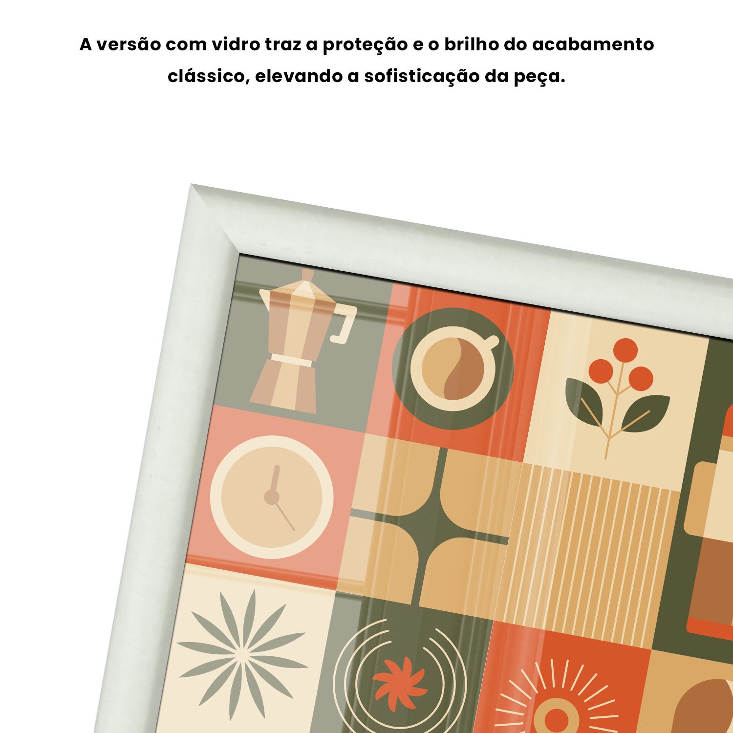 Quadro Decorativo Geométrico Coffee Culture Estilo Modern Heritage