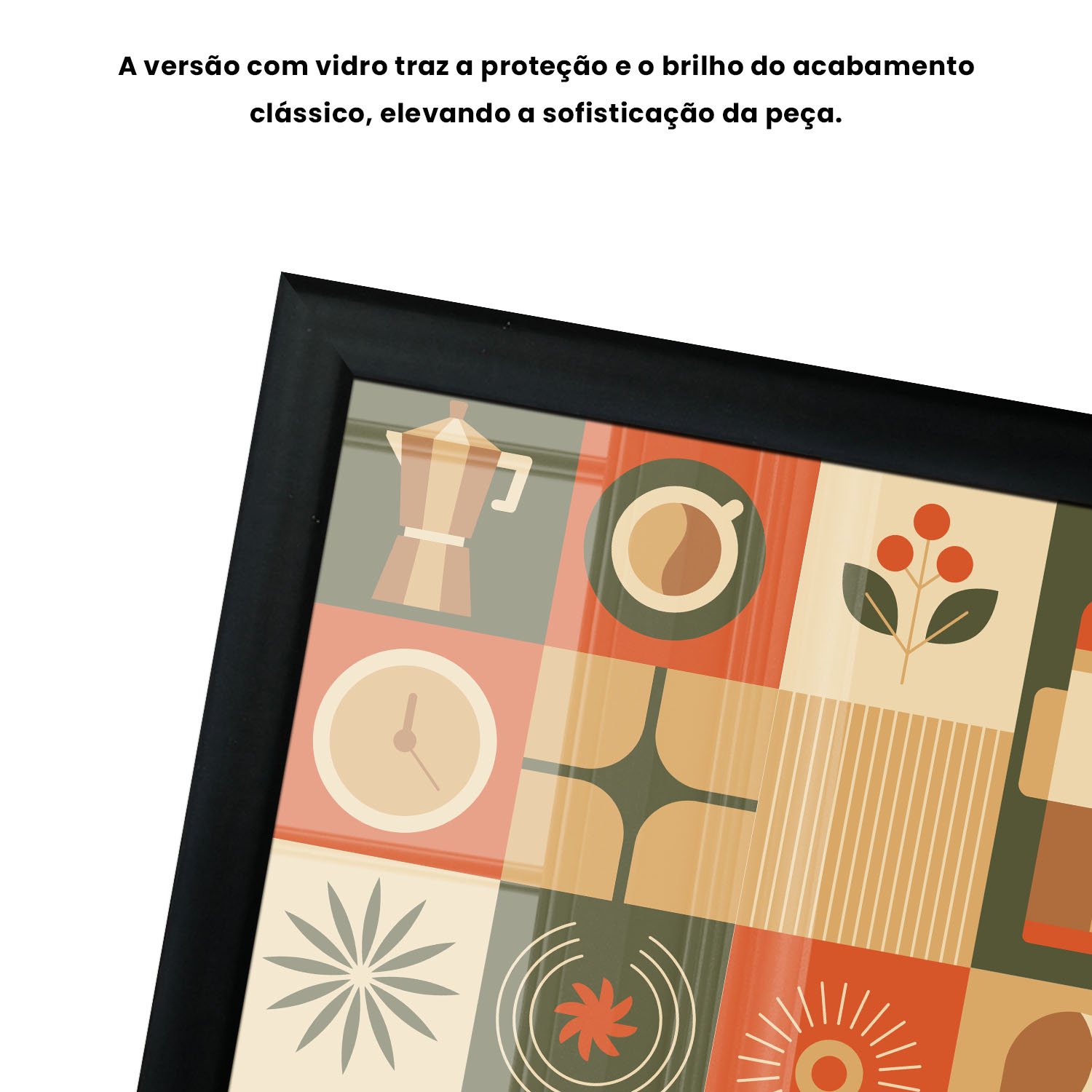 Quadro Decorativo Geométrico Coffee Culture Estilo Modern Heritage