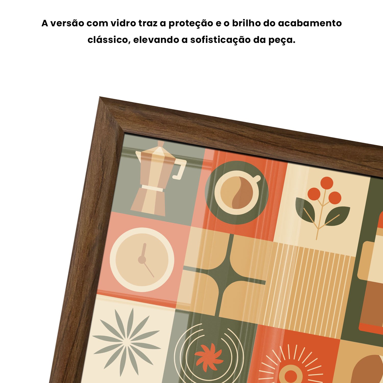 Quadro Decorativo Geométrico Coffee Culture Estilo Modern Heritage
