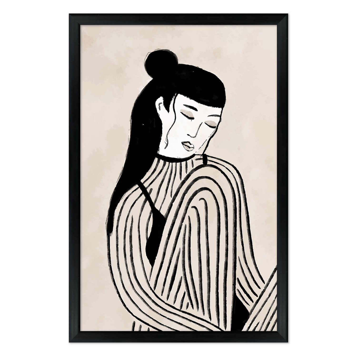 Quadro Decorativo Ilustração Feminina Estilo Modern Heritage
