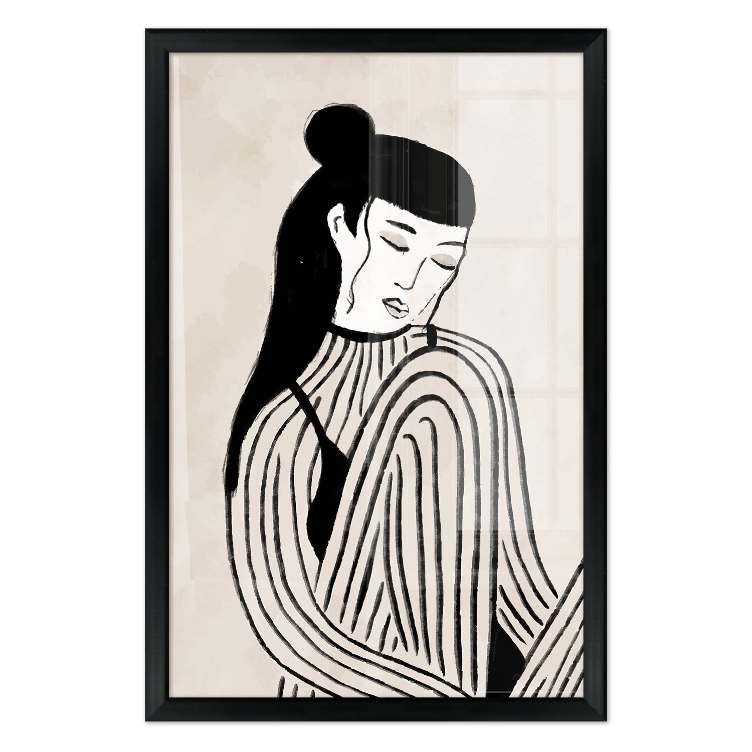 Quadro Decorativo Ilustração Feminina Estilo Modern Heritage