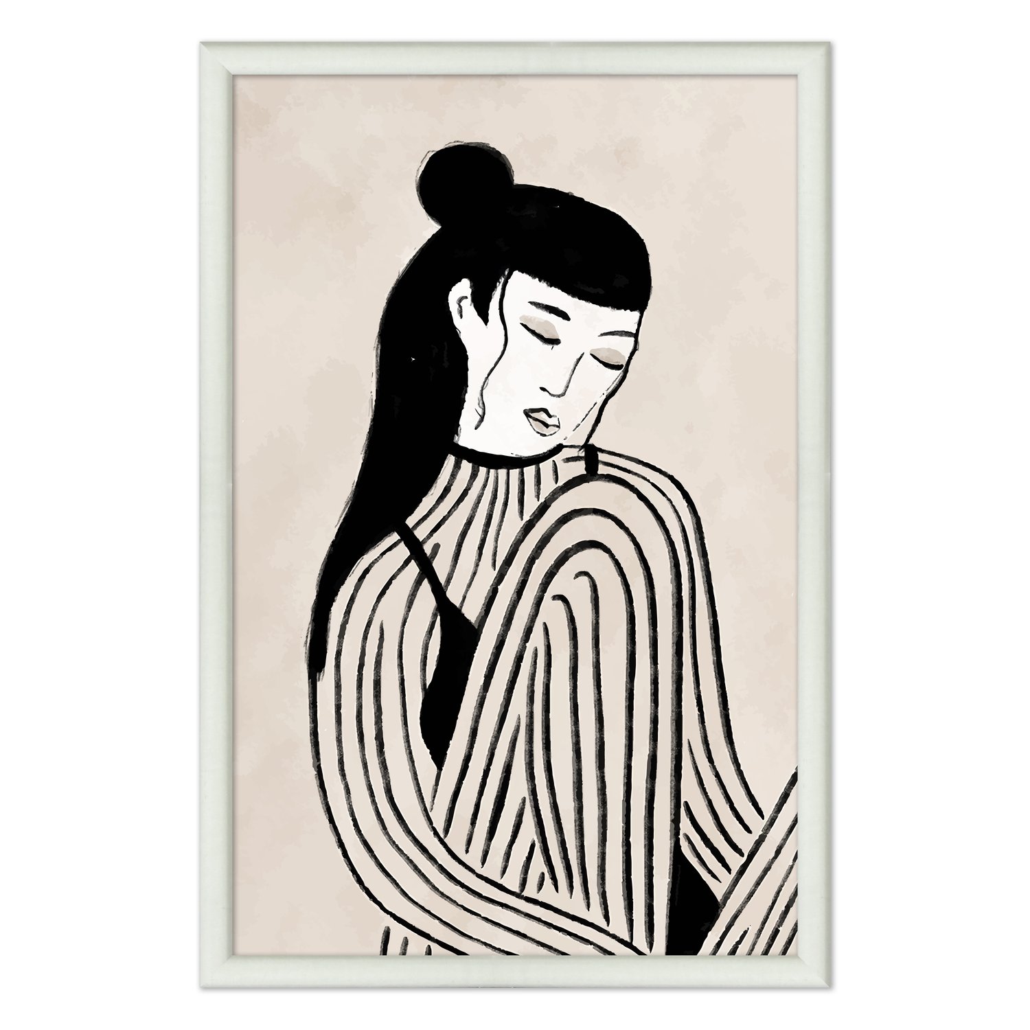 Quadro Decorativo Ilustração Feminina Estilo Modern Heritage
