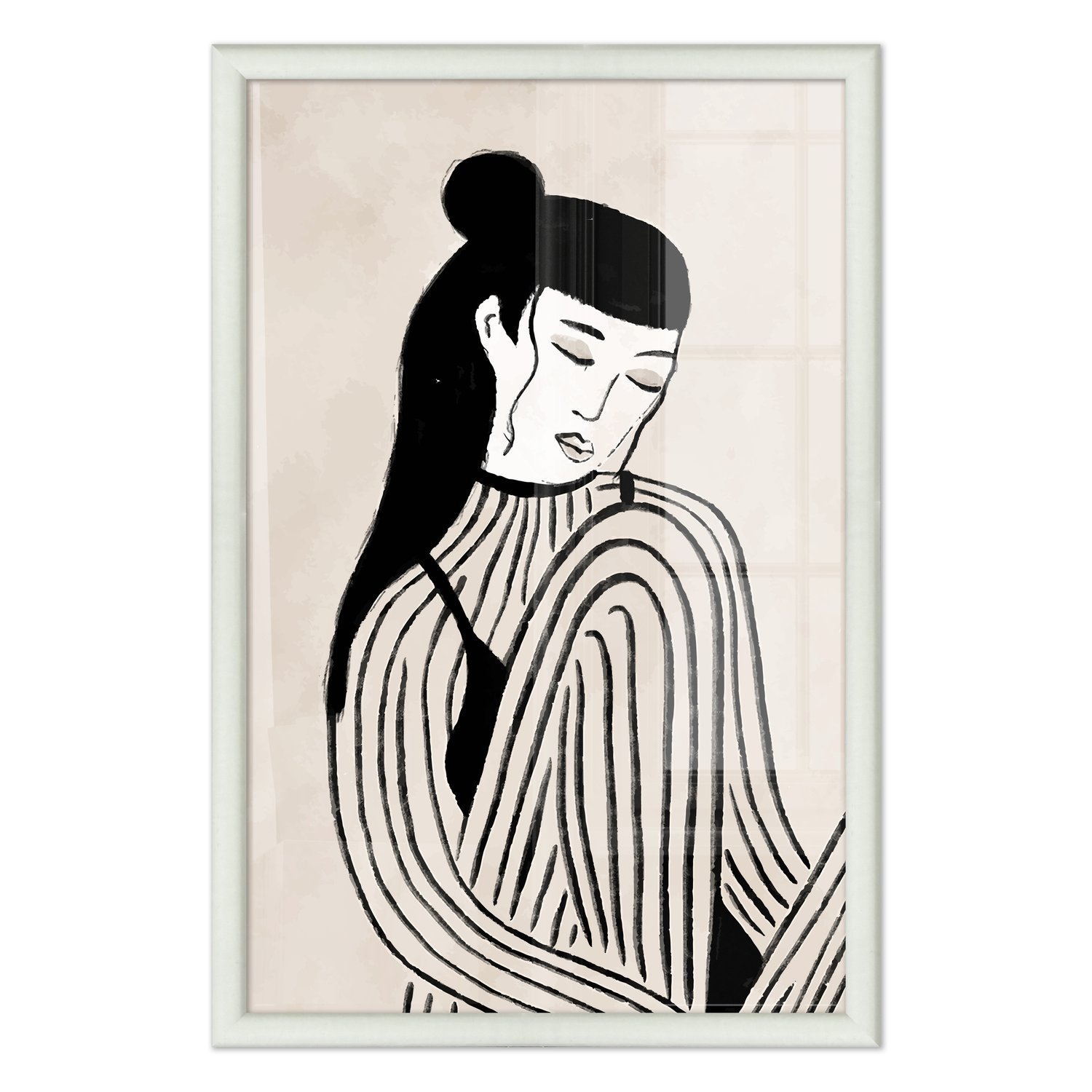 Quadro Decorativo Ilustração Feminina Estilo Modern Heritage