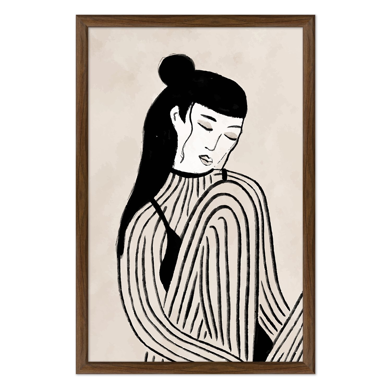 Quadro Decorativo Ilustração Feminina Estilo Modern Heritage