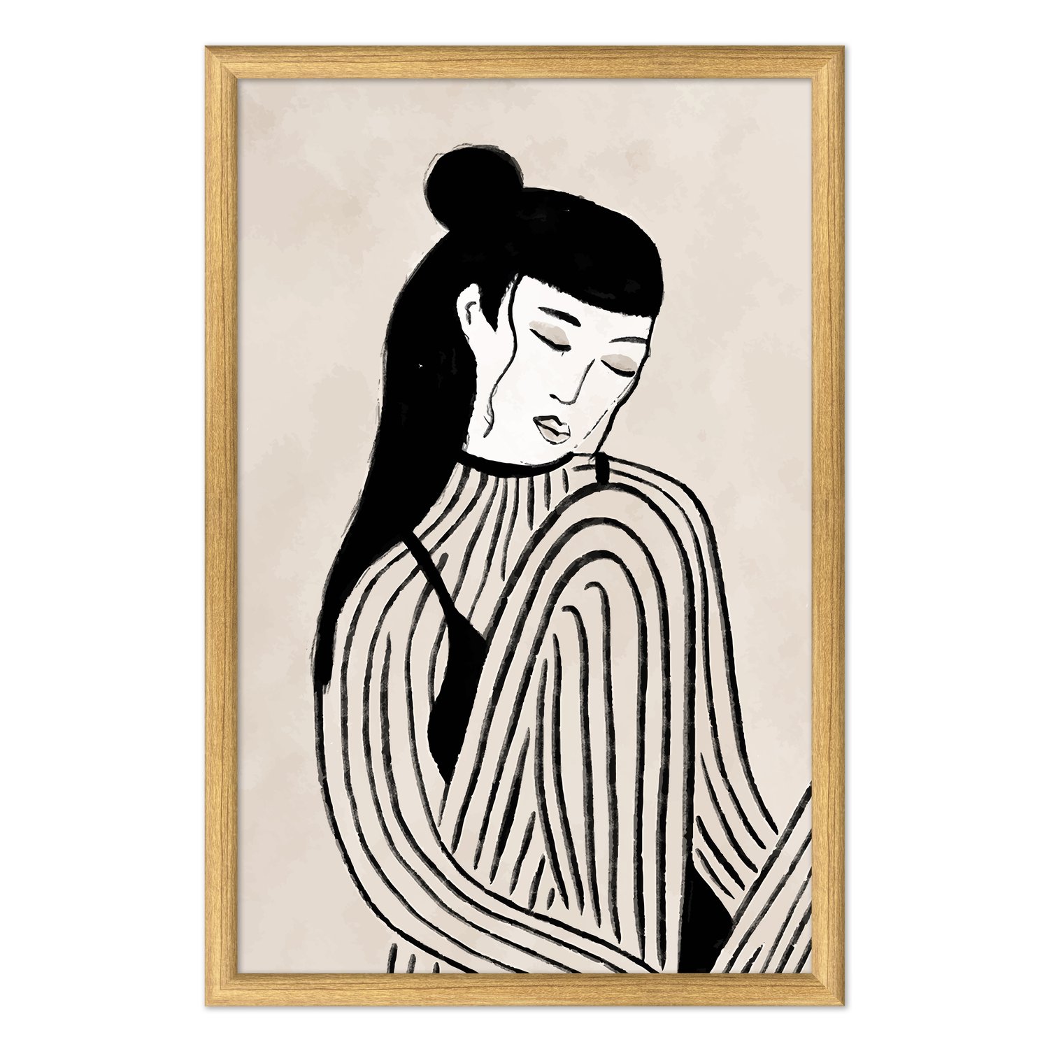 Quadro Decorativo Ilustração Feminina Estilo Modern Heritage