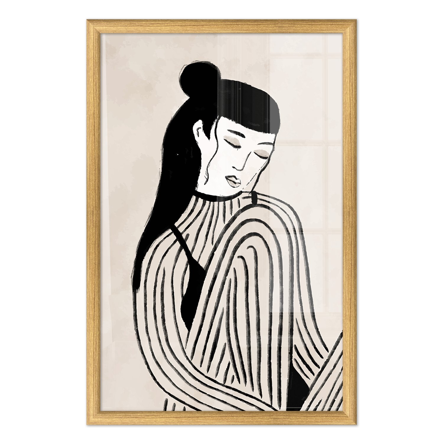 Quadro Decorativo Ilustração Feminina Estilo Modern Heritage