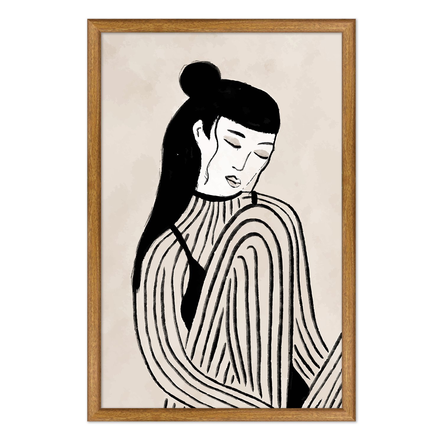 Quadro Decorativo Ilustração Feminina Estilo Modern Heritage