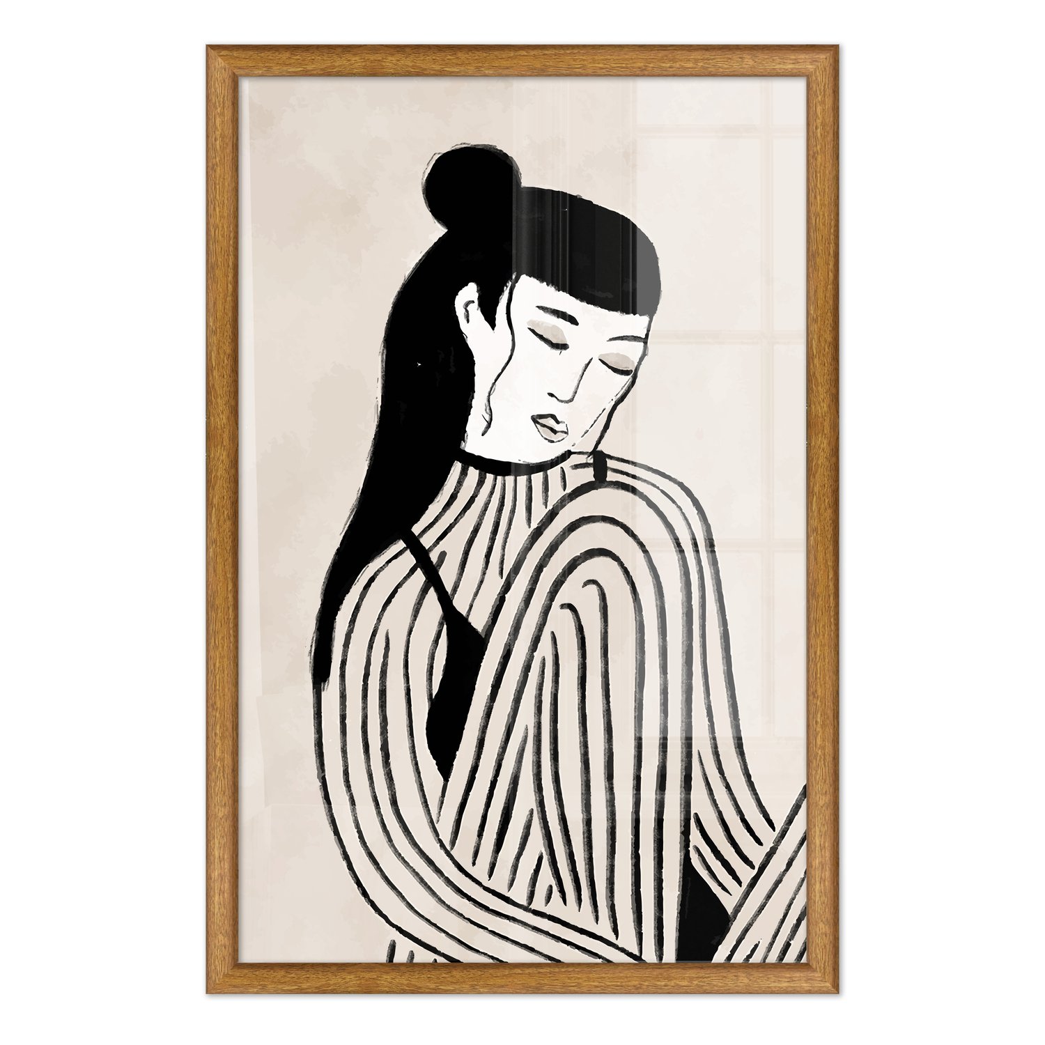 Quadro Decorativo Ilustração Feminina Estilo Modern Heritage