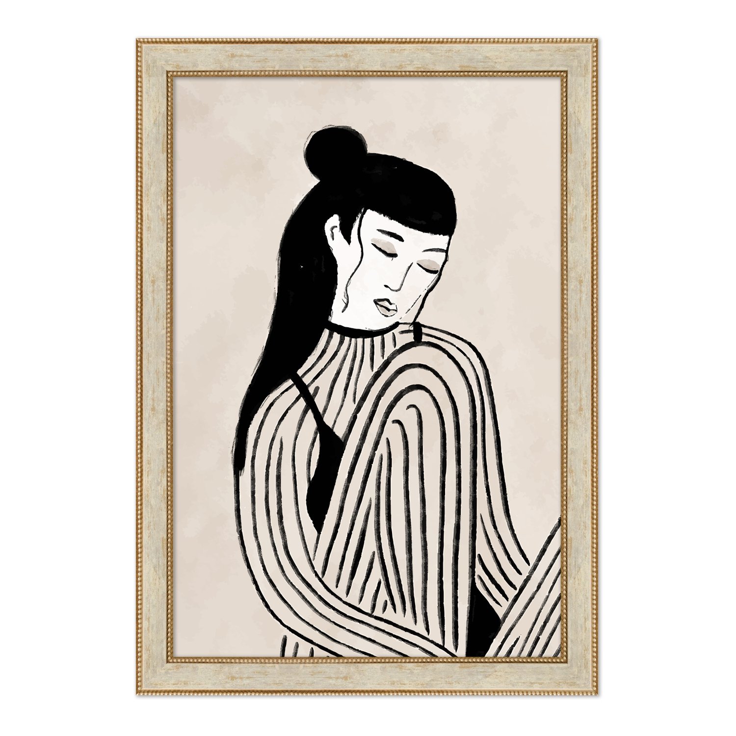 Quadro Decorativo Ilustração Feminina Estilo Modern Heritage