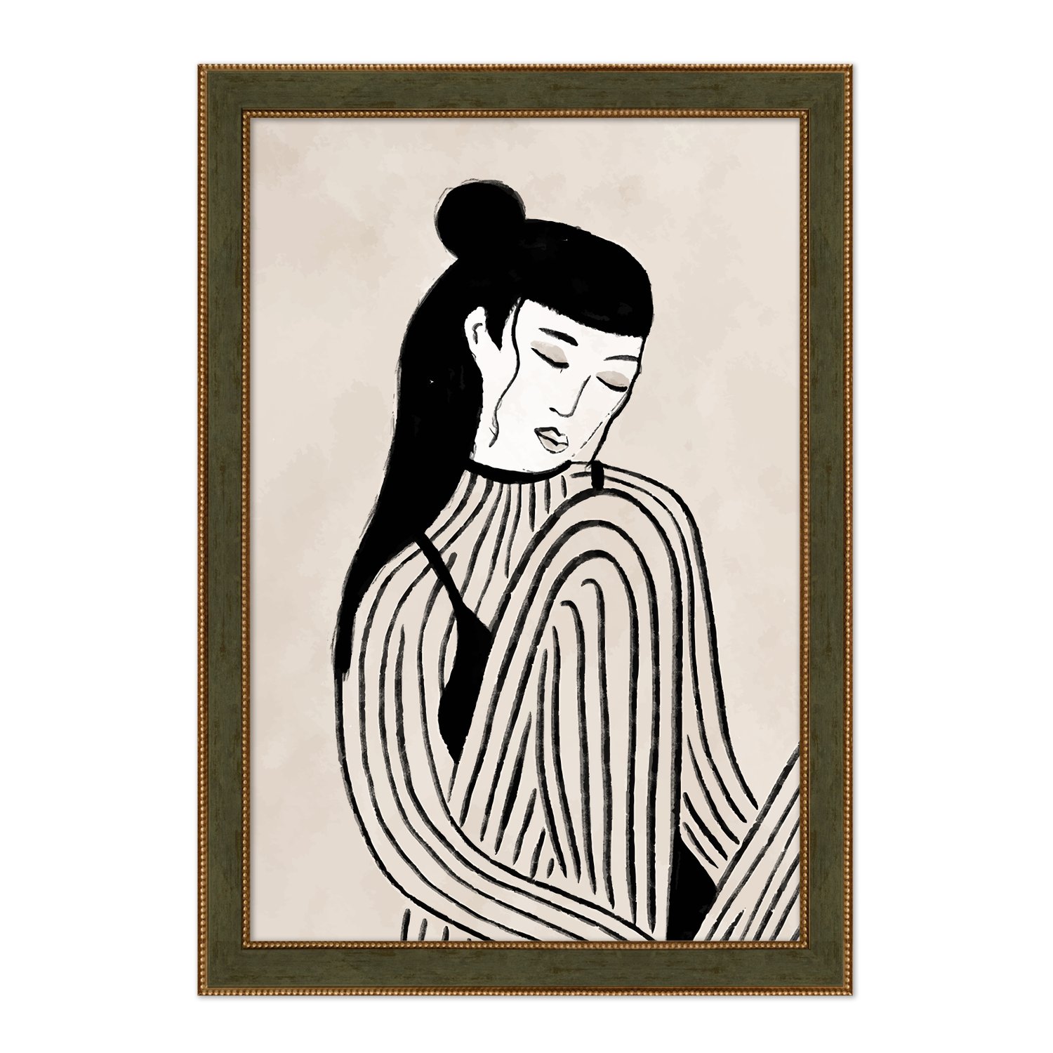 Quadro Decorativo Ilustração Feminina Estilo Modern Heritage