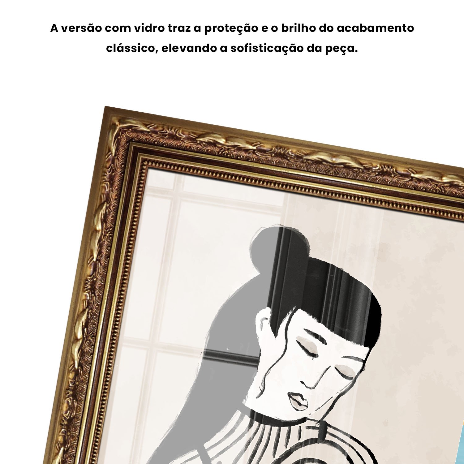 Quadro Decorativo Ilustração Feminina Estilo Modern Heritage