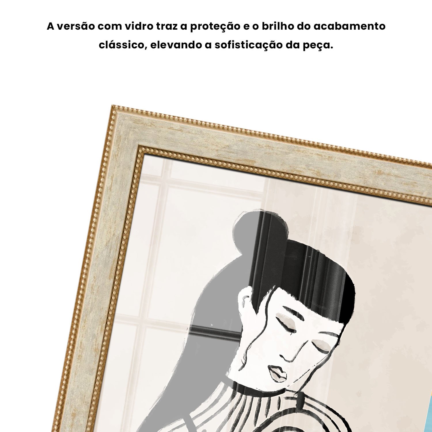 Quadro Decorativo Ilustração Feminina Estilo Modern Heritage