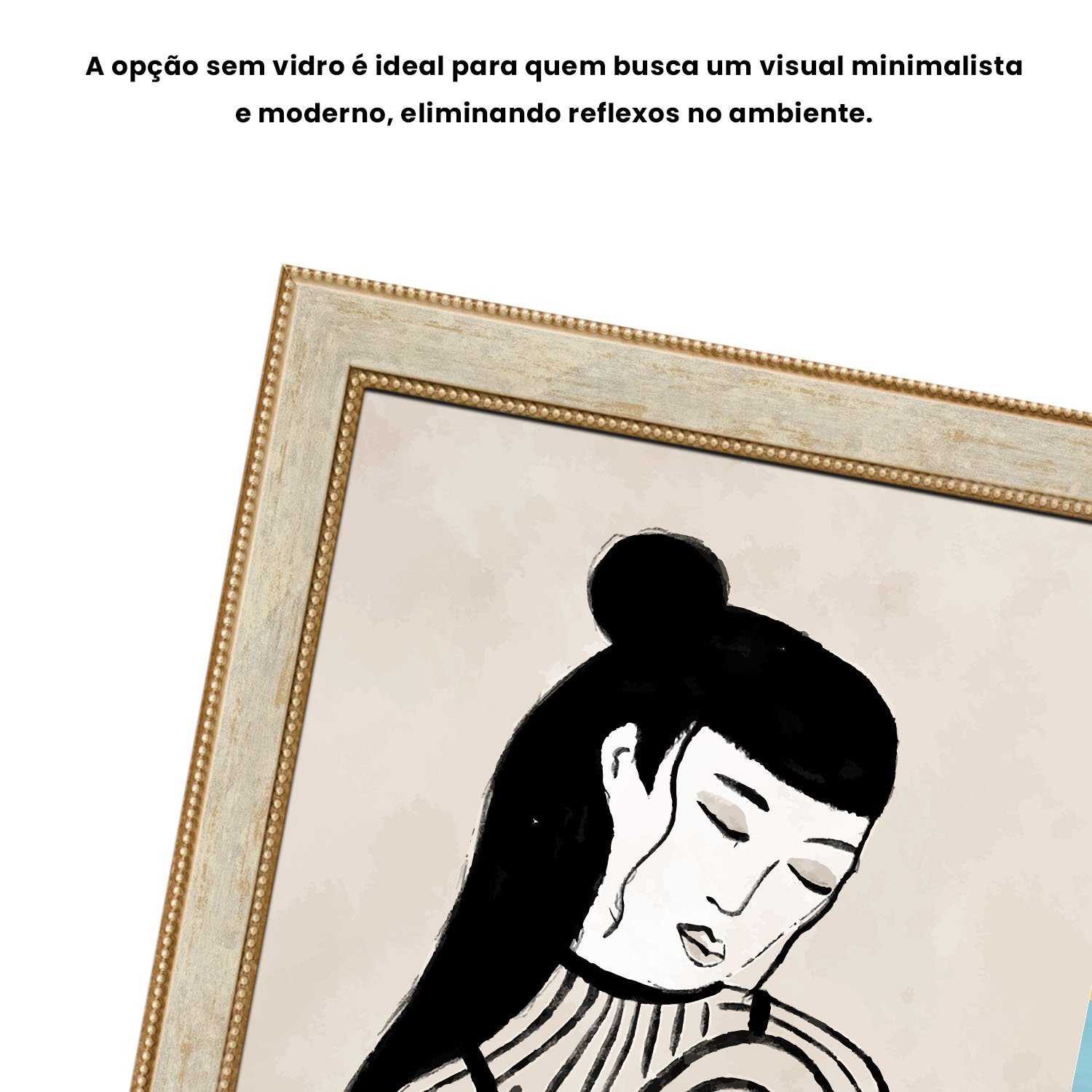 Quadro Decorativo Ilustração Feminina Estilo Modern Heritage