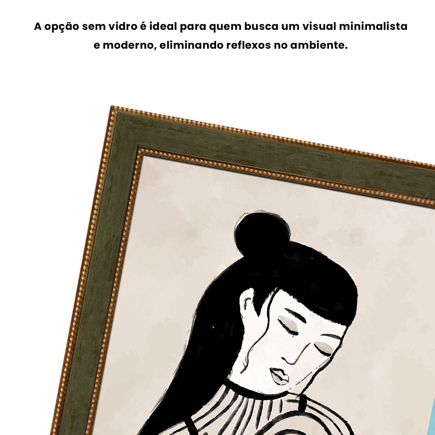 Quadro Decorativo Ilustração Feminina Estilo Modern Heritage