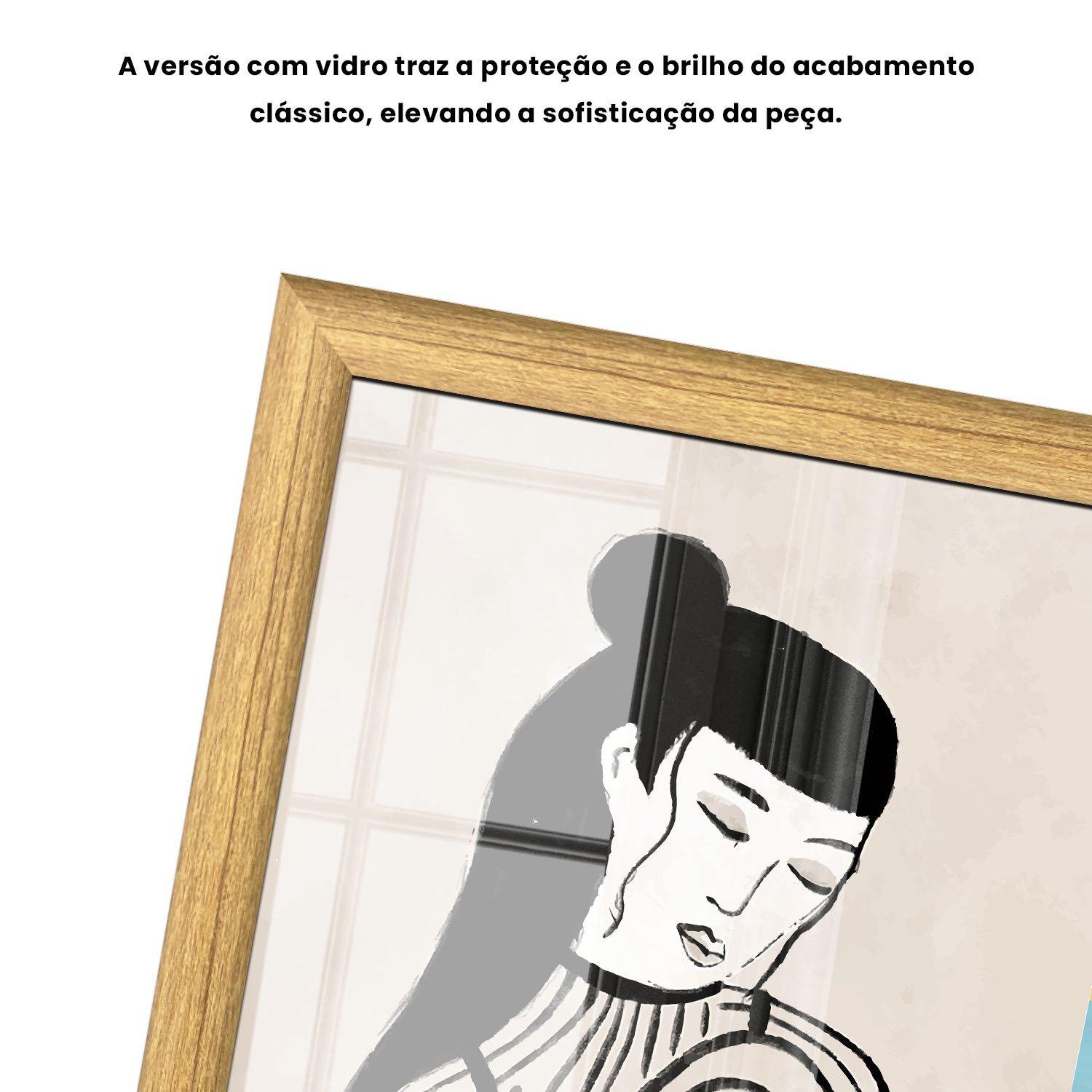 Quadro Decorativo Ilustração Feminina Estilo Modern Heritage