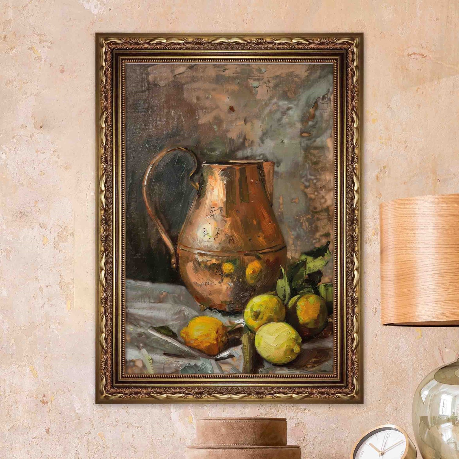 Quadro Decorativo Jarra Com Frutas Vintage Farmhouse
