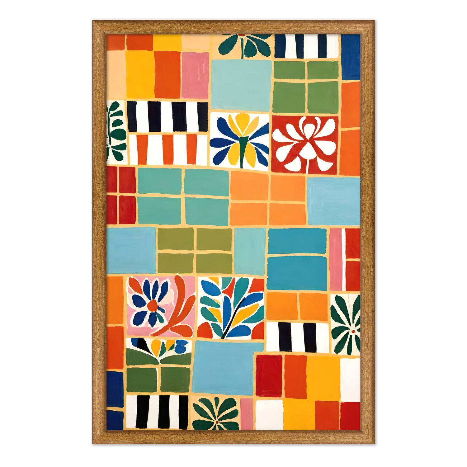 Quadro Decorativo Ladrilho Abstrato Estilo Modern Heritage