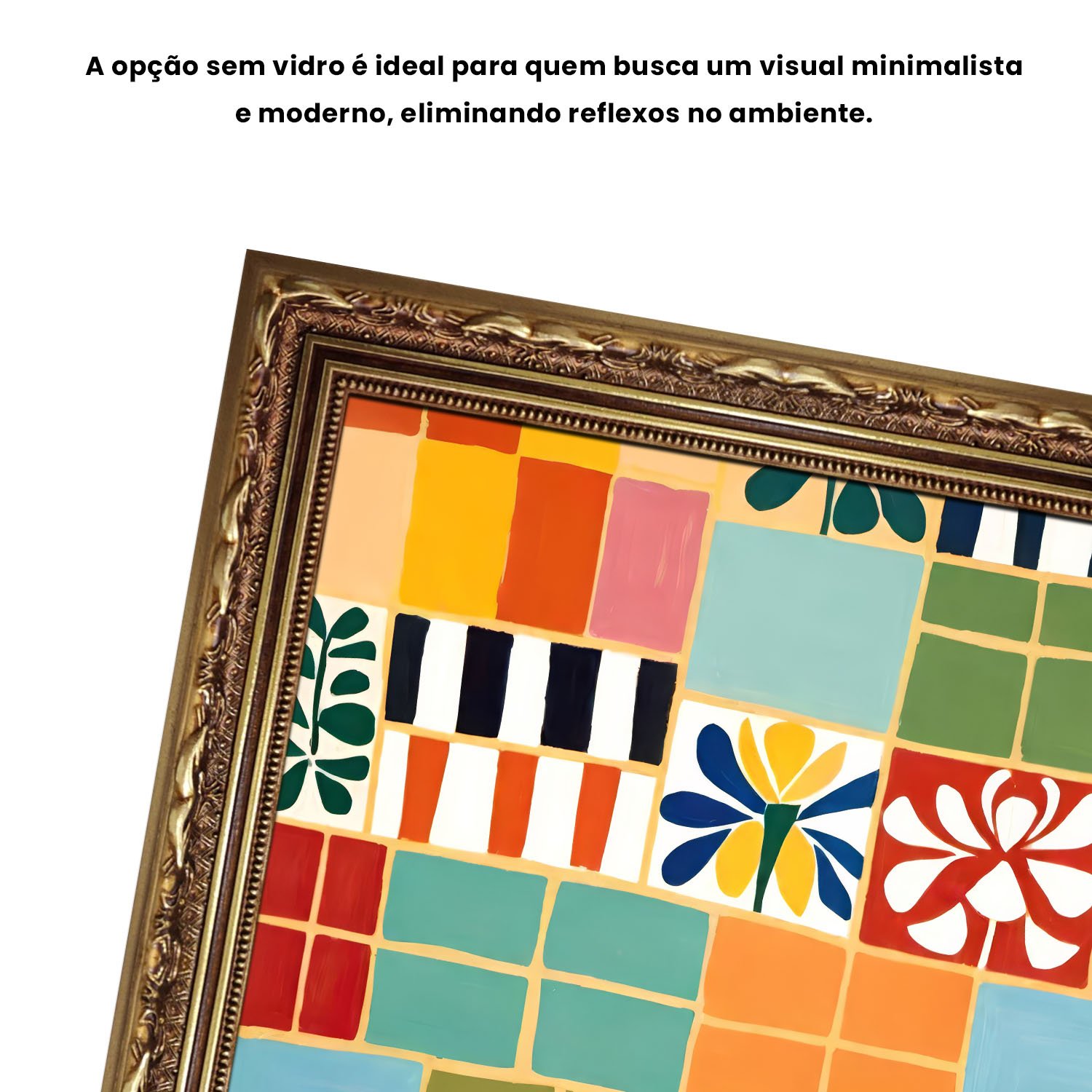 Quadro Decorativo Ladrilho Abstrato Estilo Modern Heritage