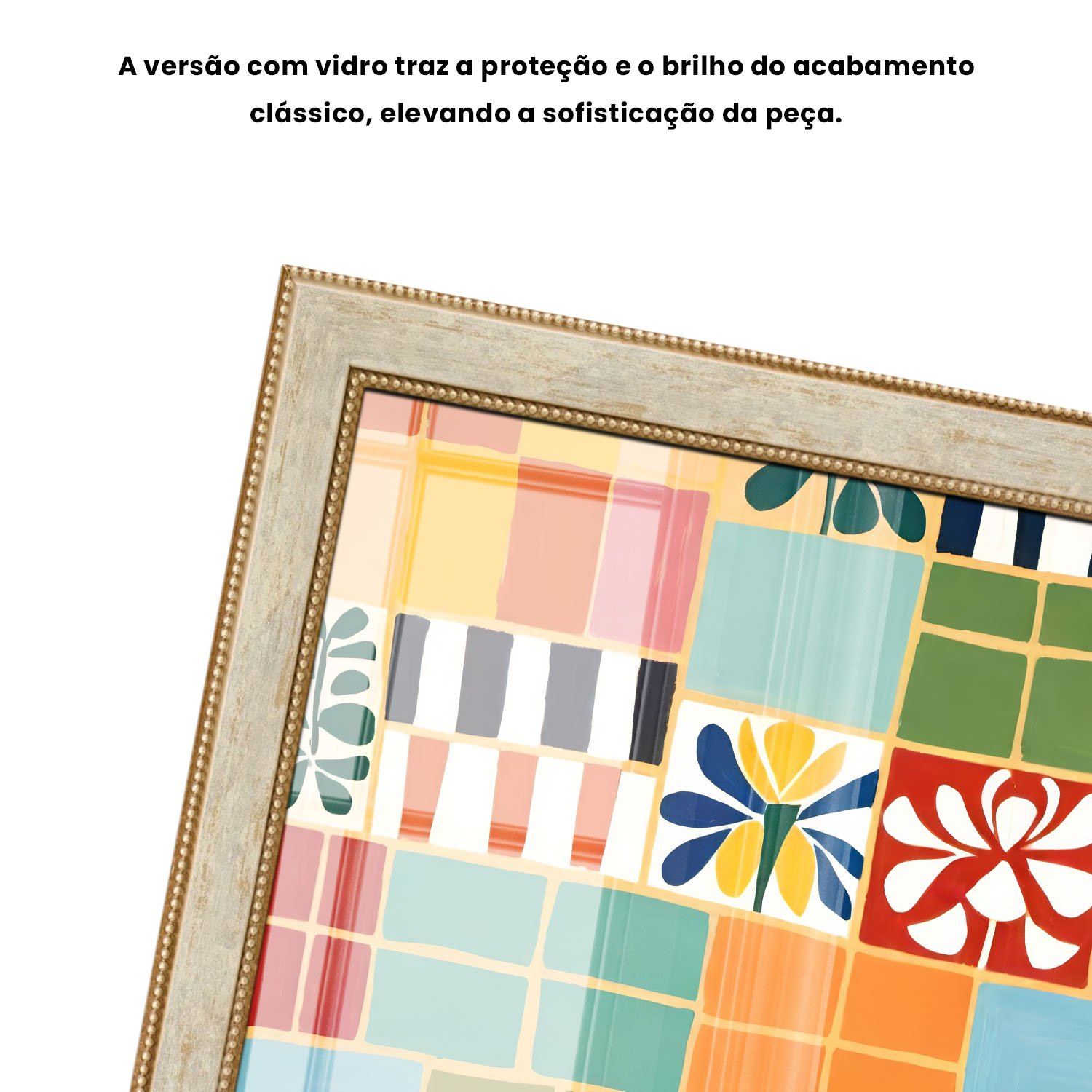 Quadro Decorativo Ladrilho Abstrato Estilo Modern Heritage