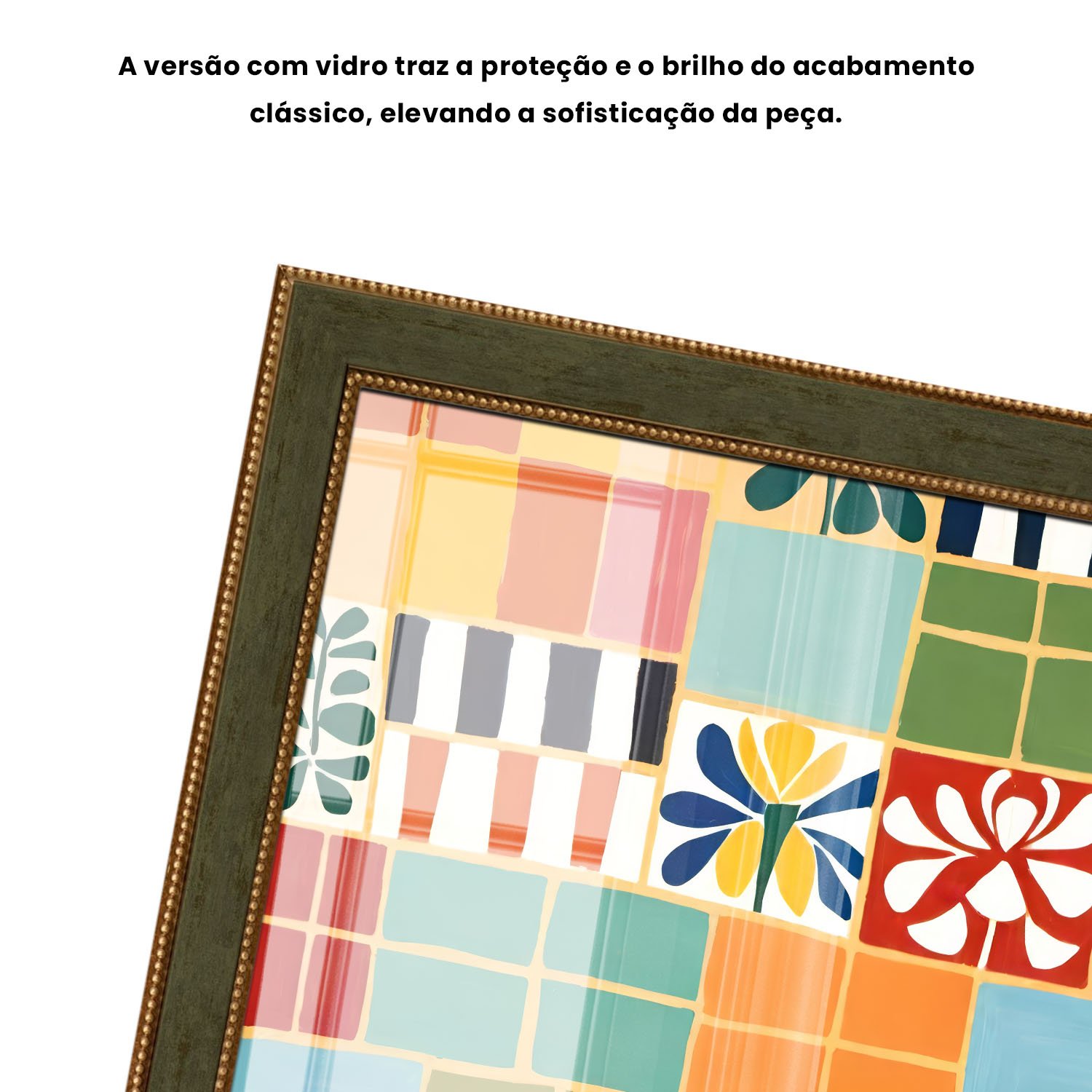 Quadro Decorativo Ladrilho Abstrato Estilo Modern Heritage