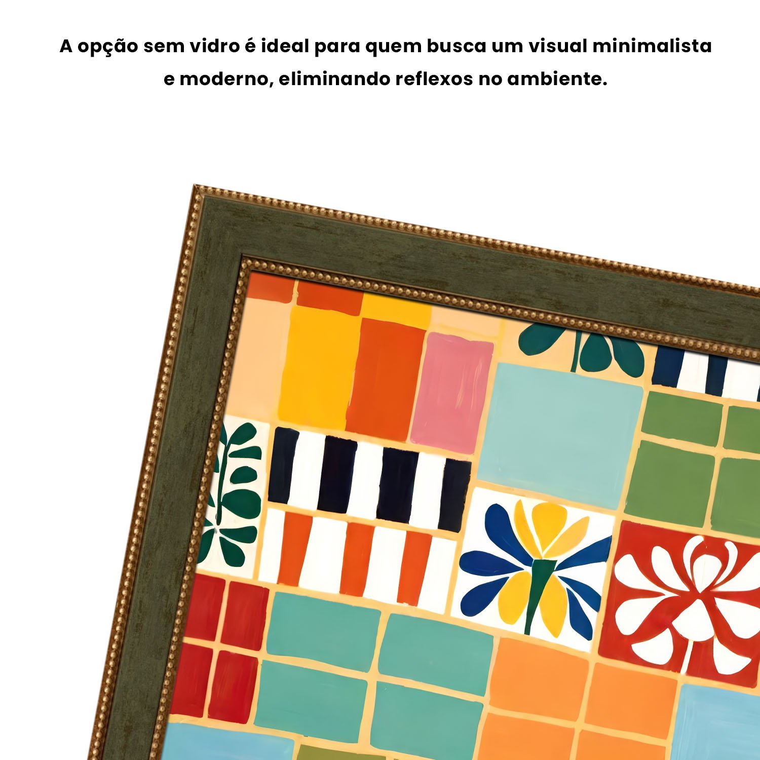 Quadro Decorativo Ladrilho Abstrato Estilo Modern Heritage