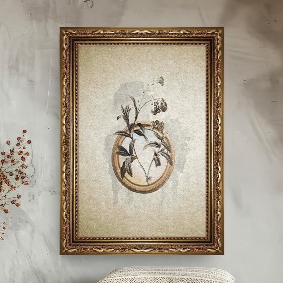 Quadro Decorativo Molduras Com Flores Vintage