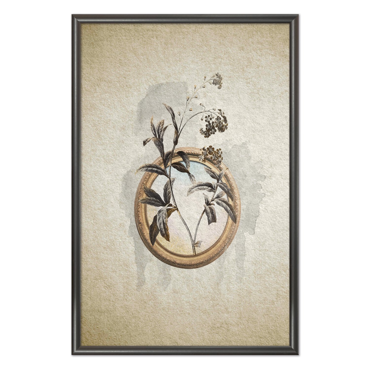 Quadro Decorativo Molduras Com Flores Vintage