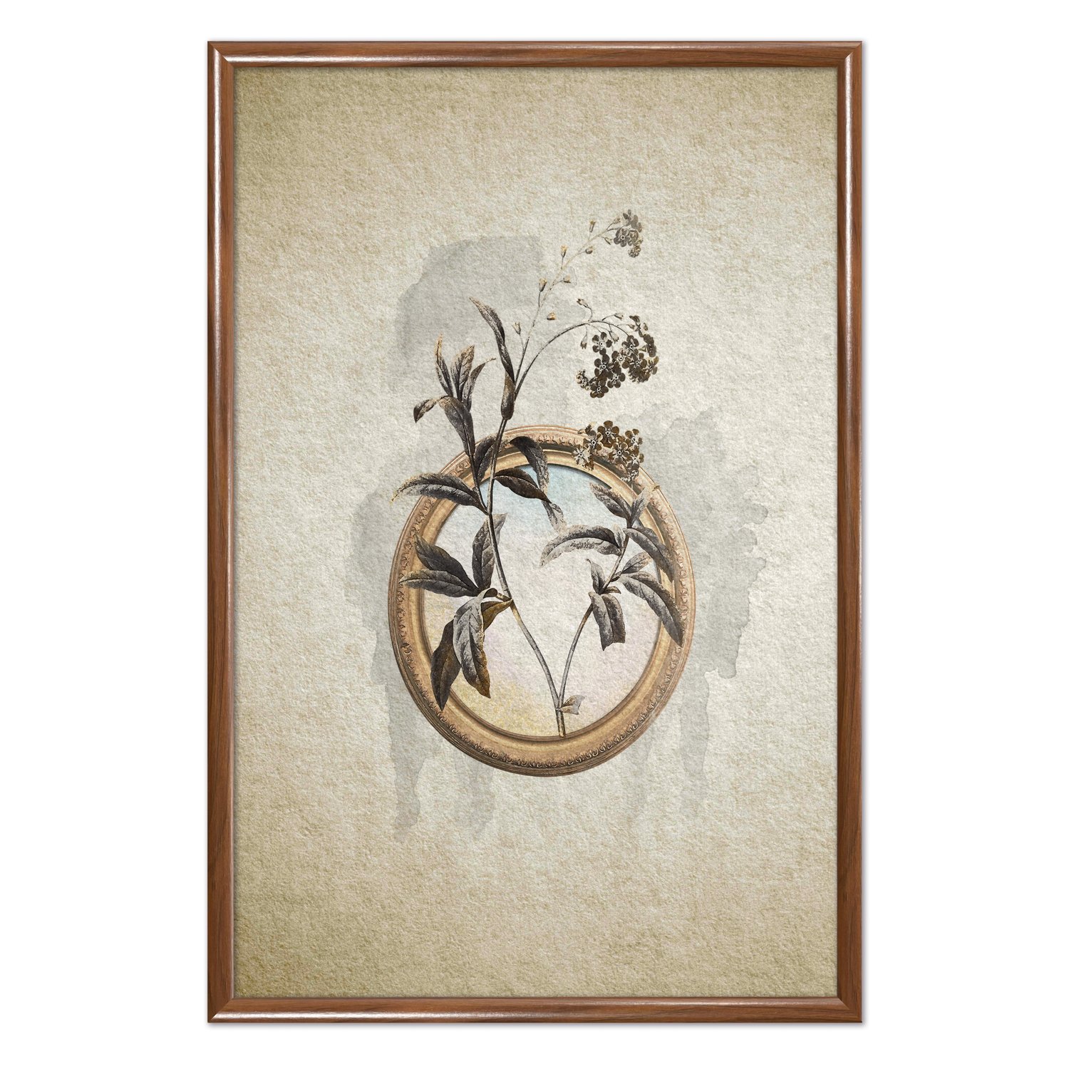 Quadro Decorativo Molduras Com Flores Vintage