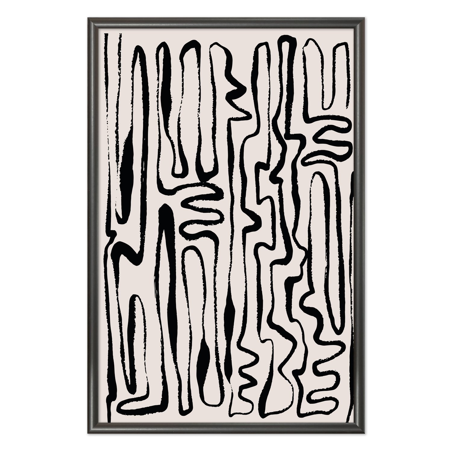 Quadro Decorativo Padrão Abstrato Minimalista Estilo Japandi