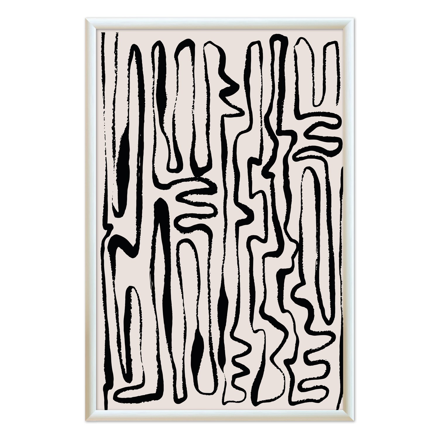Quadro Decorativo Padrão Abstrato Minimalista Estilo Japandi