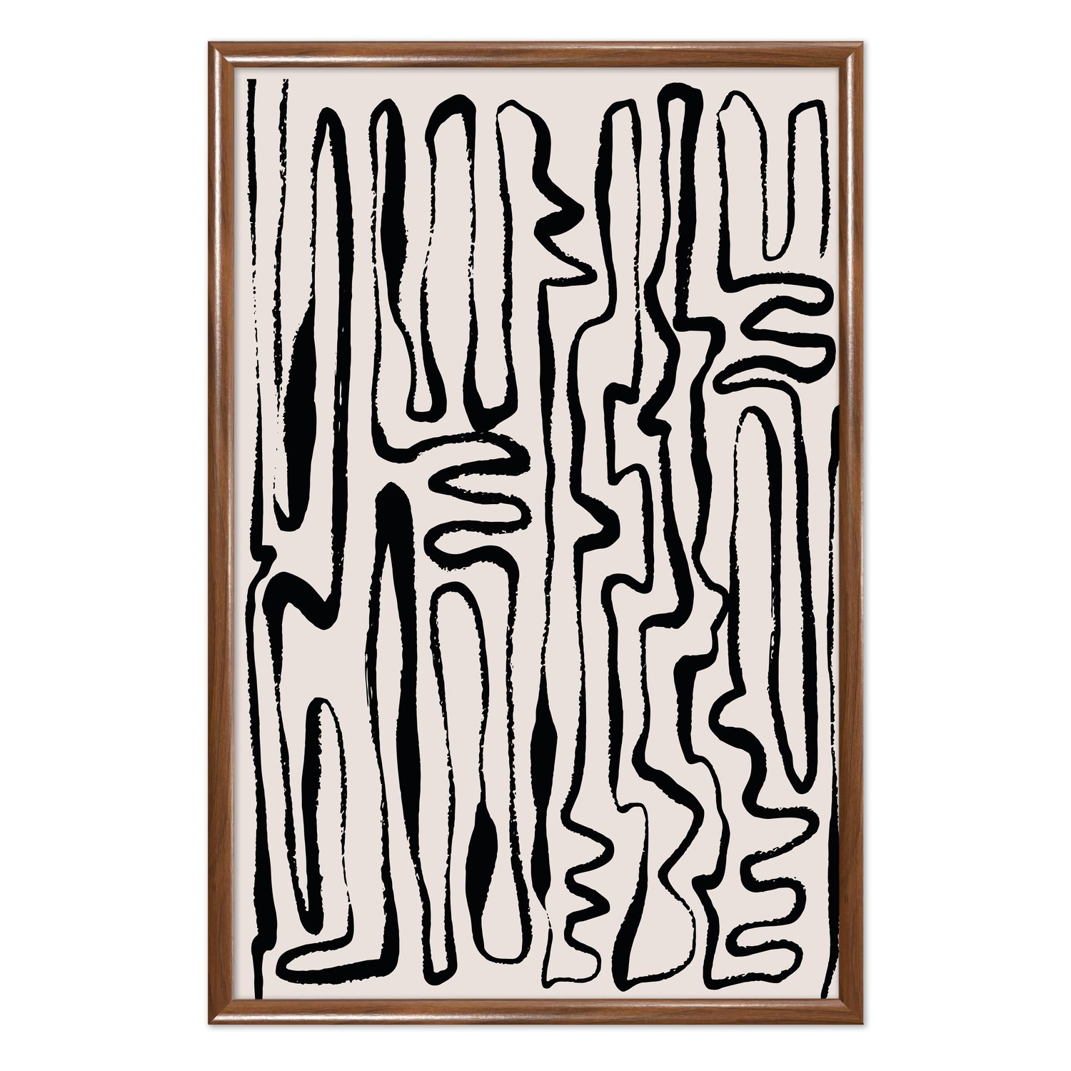 Quadro Decorativo Padrão Abstrato Minimalista Estilo Japandi