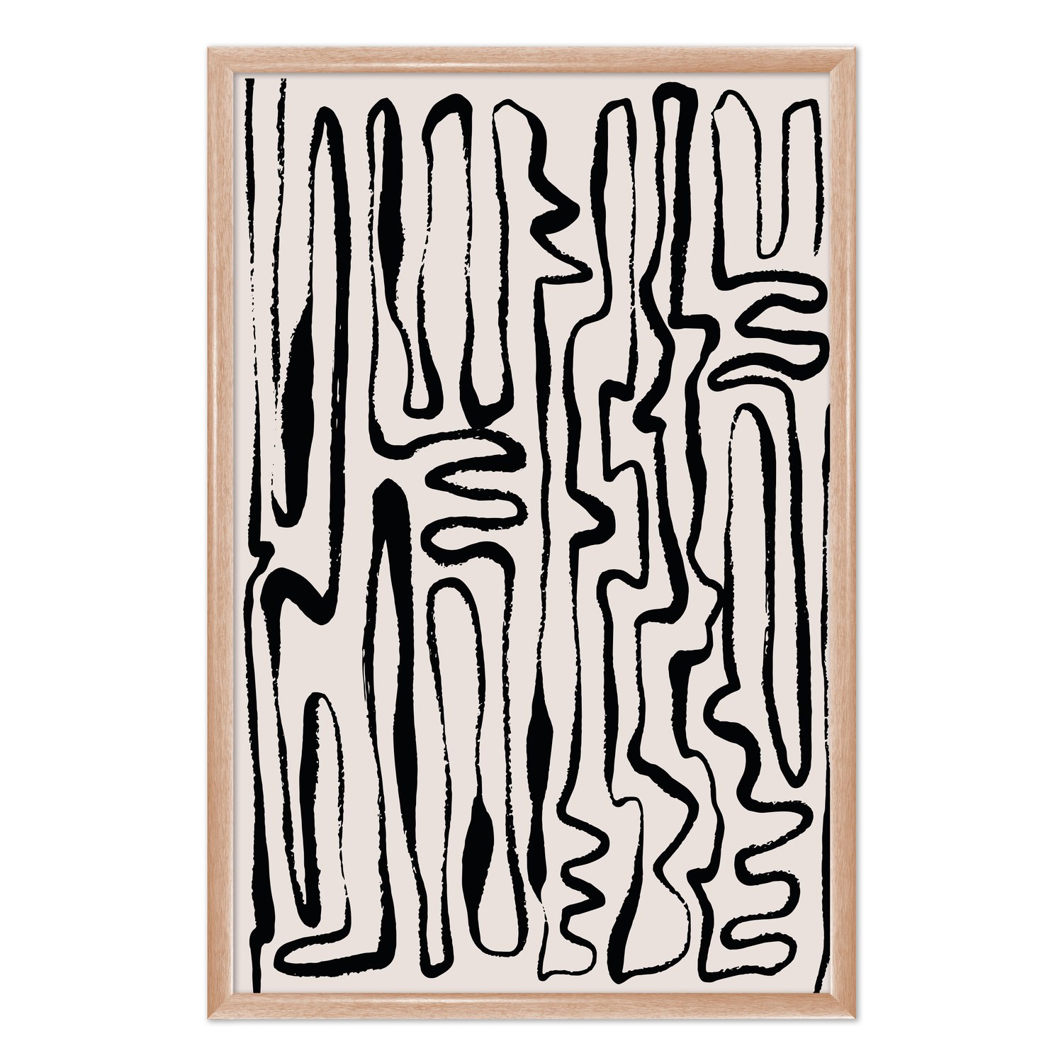 Quadro Decorativo Padrão Abstrato Minimalista Estilo Japandi