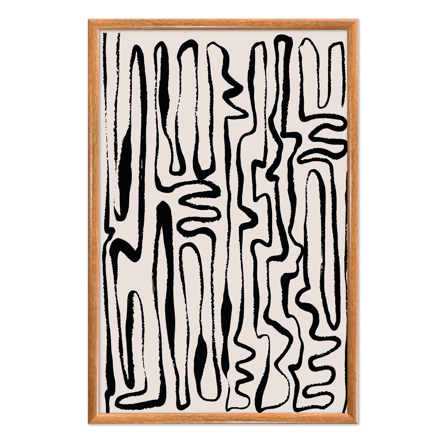 Quadro Decorativo Padrão Abstrato Minimalista Estilo Japandi