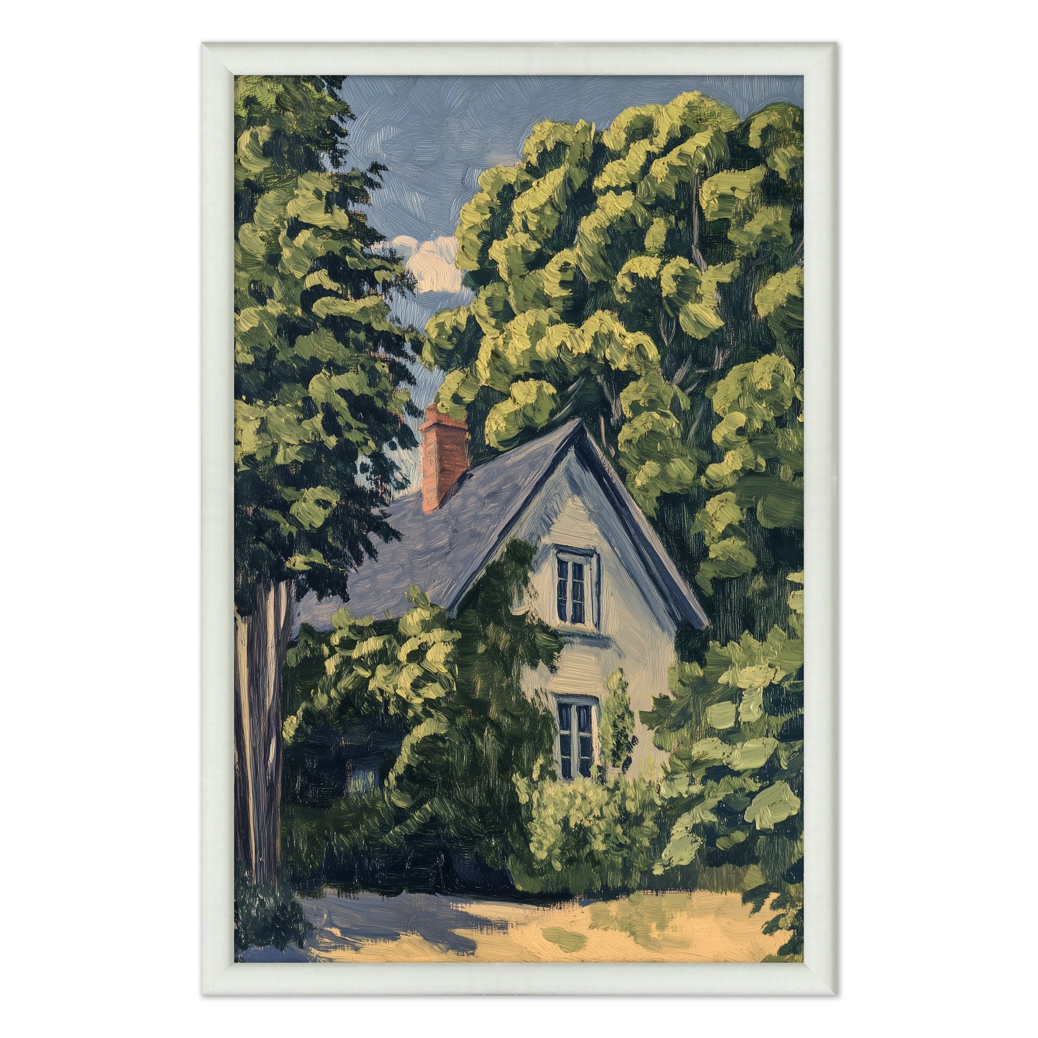 Quadro Decorativo Pintura Casa de Campo Estilo Modern Heritage