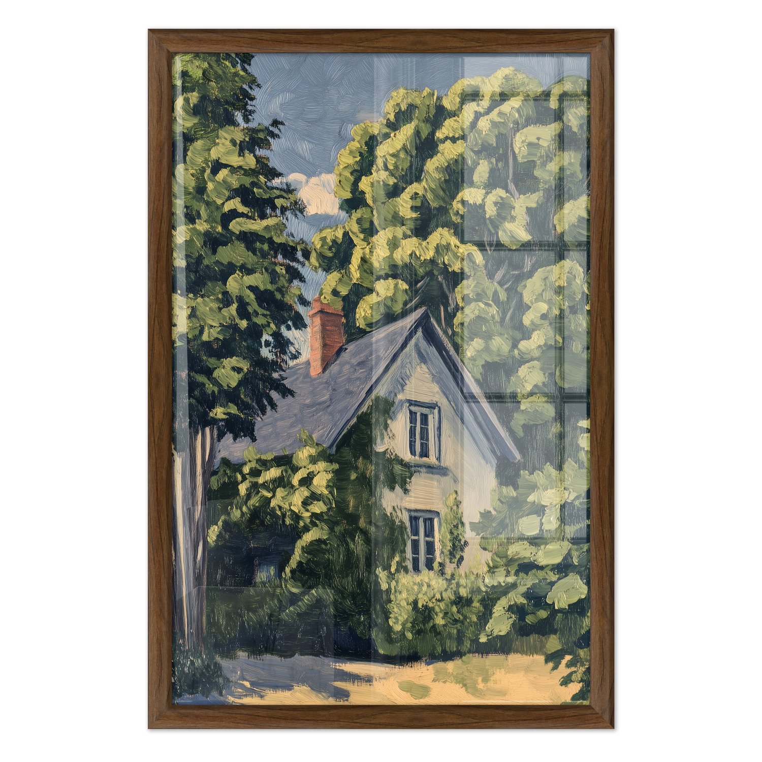Quadro Decorativo Pintura Casa de Campo Estilo Modern Heritage