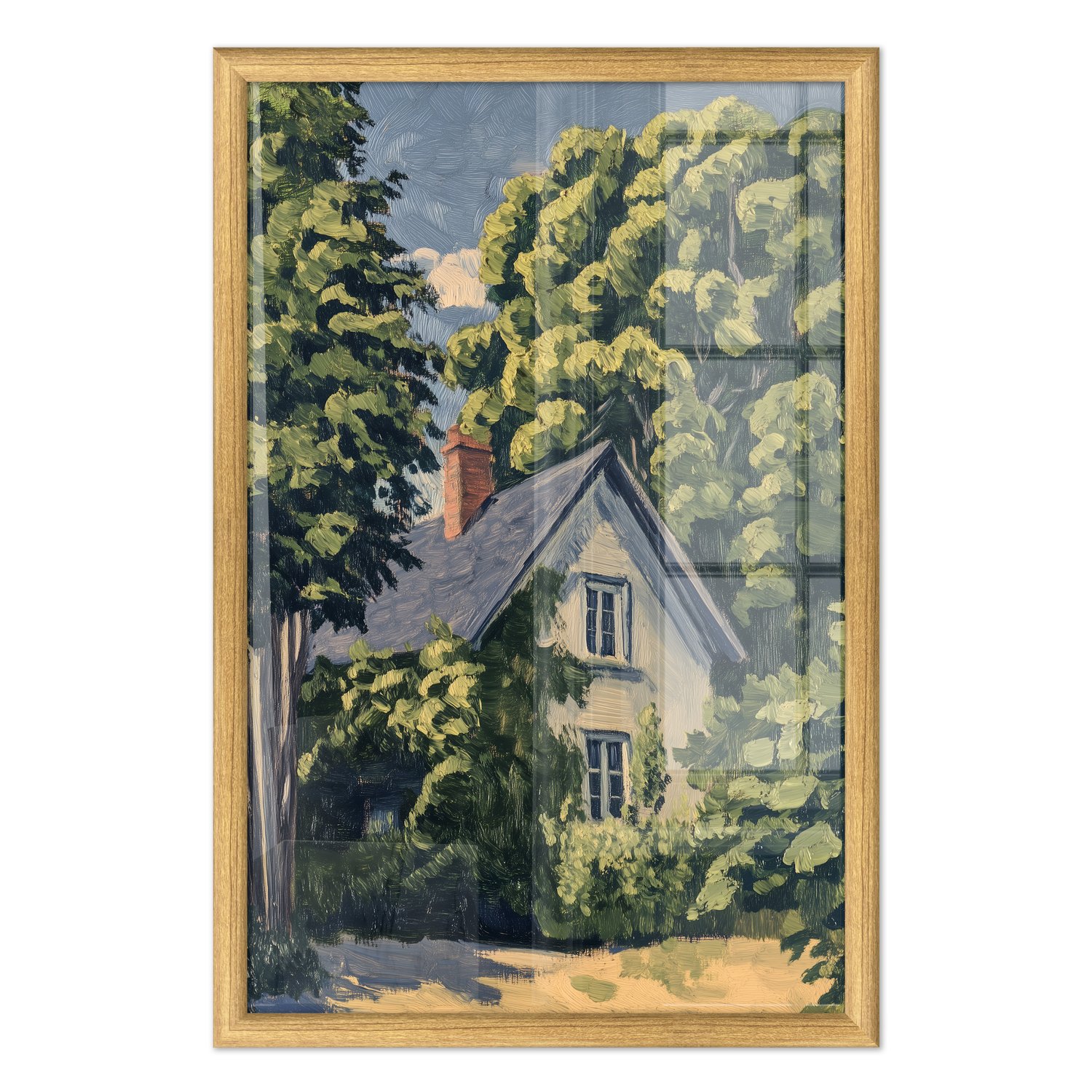 Quadro Decorativo Pintura Casa de Campo Estilo Modern Heritage