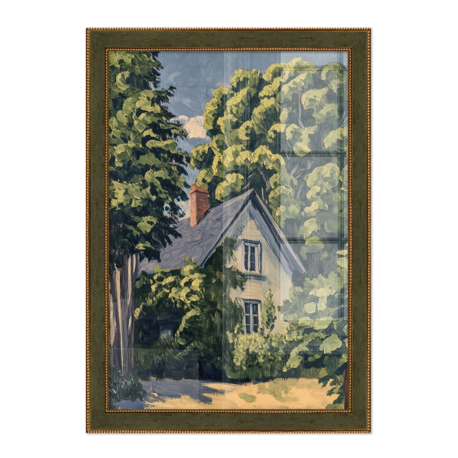 Quadro Decorativo Pintura Casa de Campo Estilo Modern Heritage