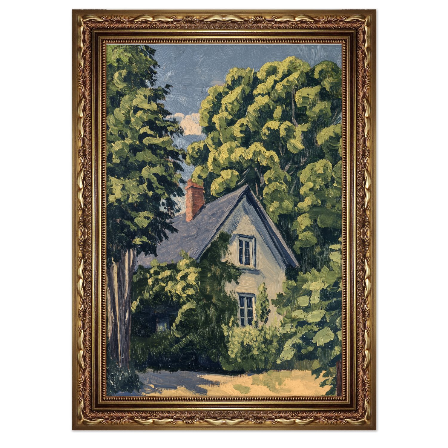 Quadro Decorativo Pintura Casa de Campo Estilo Modern Heritage