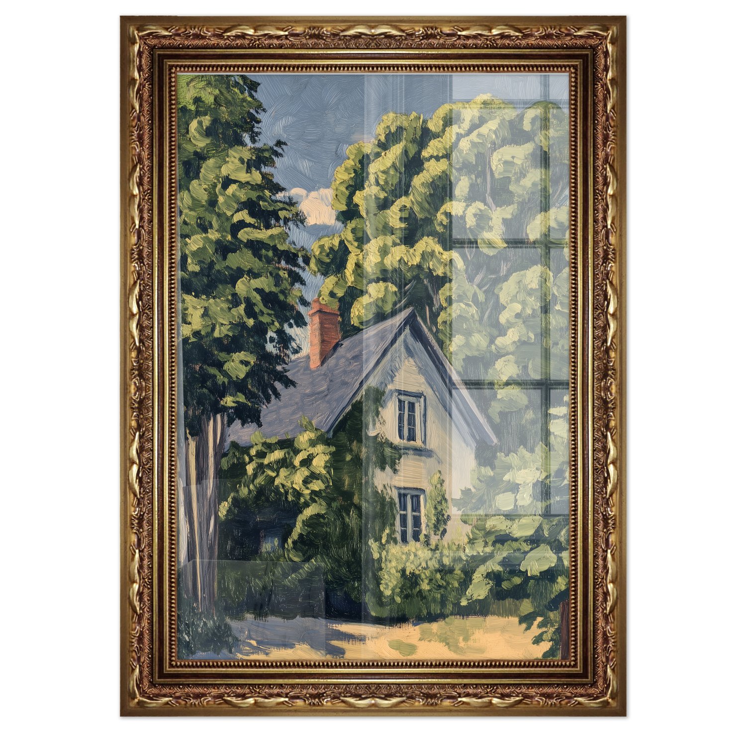 Quadro Decorativo Pintura Casa de Campo Estilo Modern Heritage