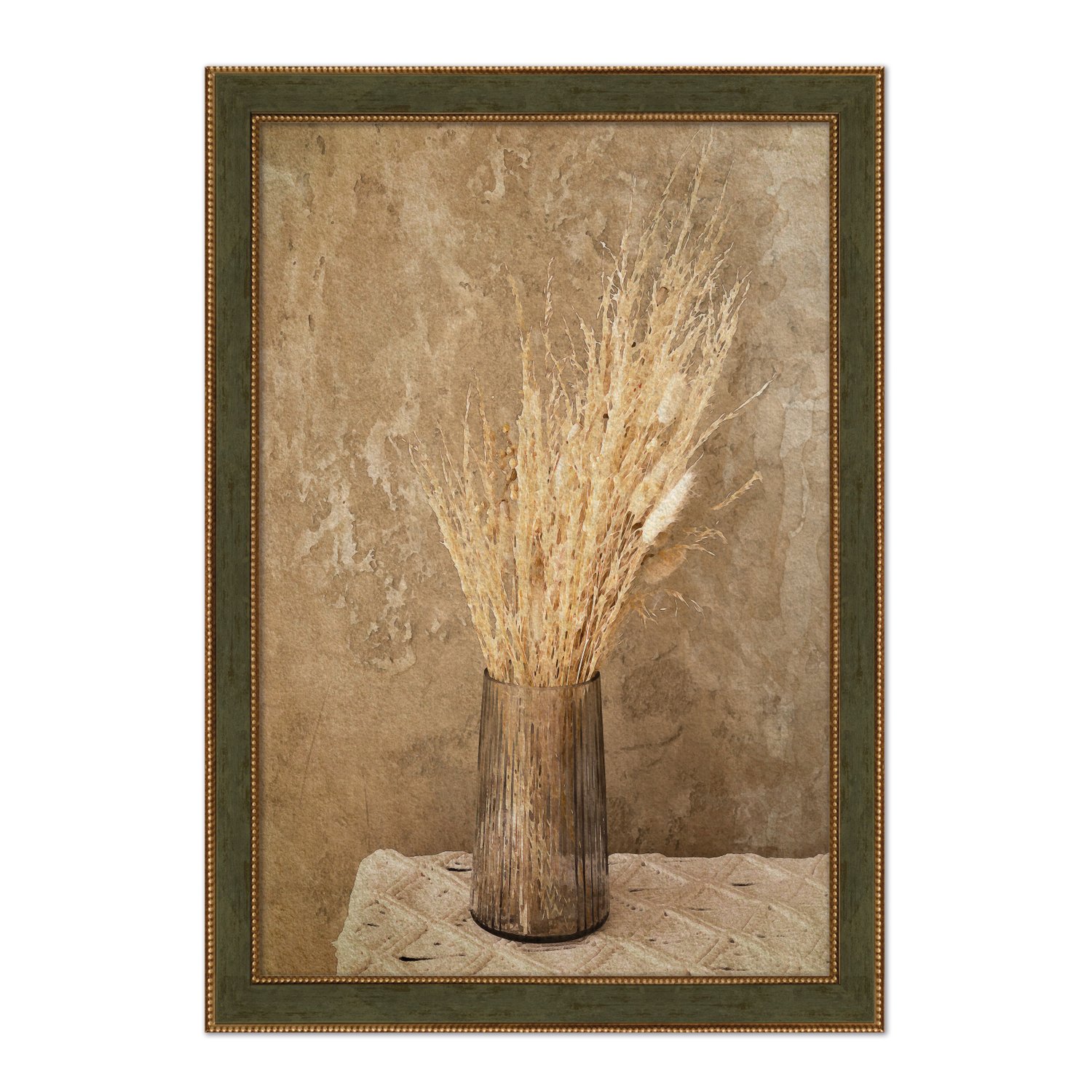 Quadro Decorativo Ramo De Grama De Pampas Seco Vintage Farmhouse