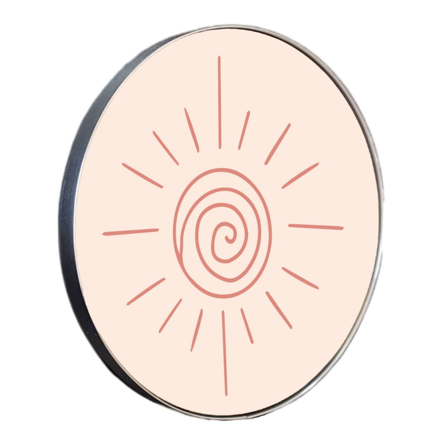 Quadro Decorativo Redondo Sol Minimalista com Moldura Flexível Metalizada