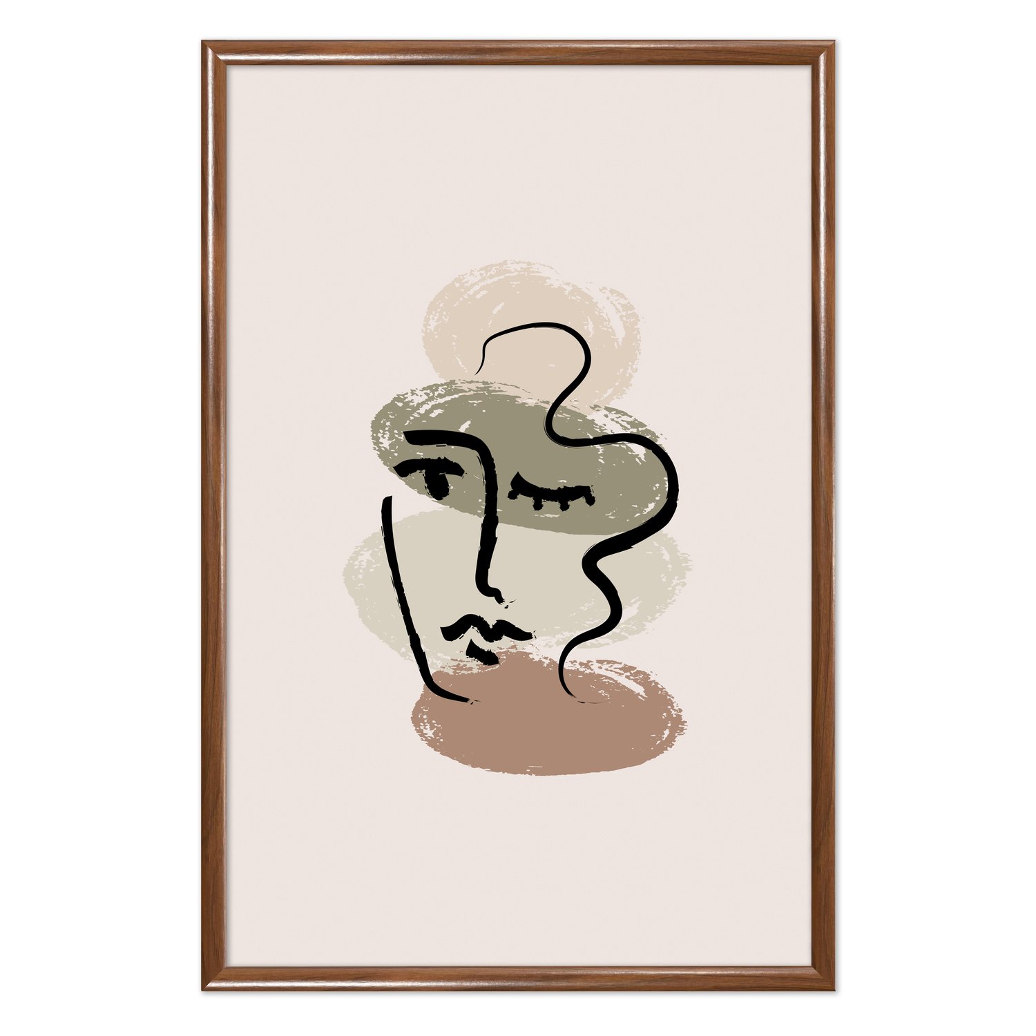 Quadro Decorativo Rosto Abstrato Minimalista Estilo Japandi
