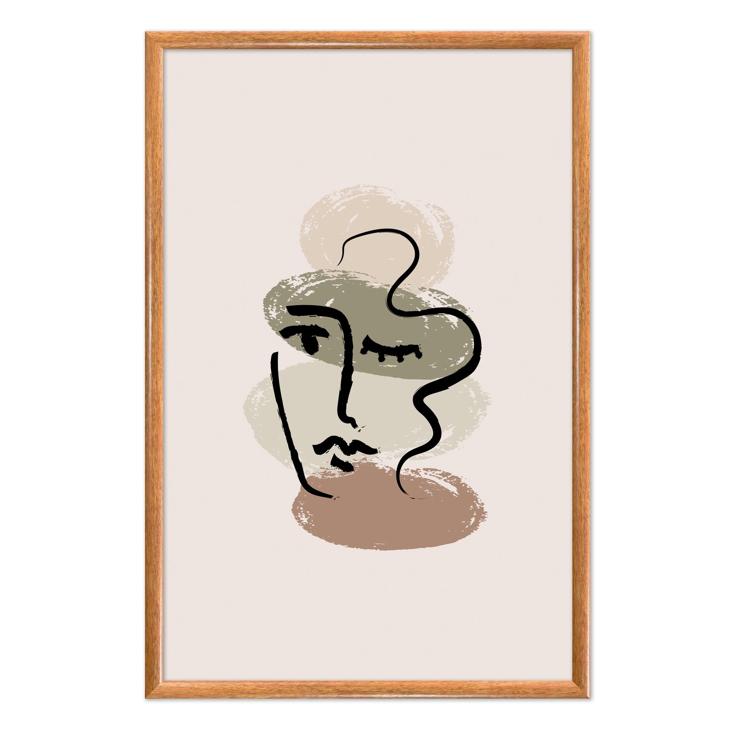 Quadro Decorativo Rosto Abstrato Minimalista Estilo Japandi