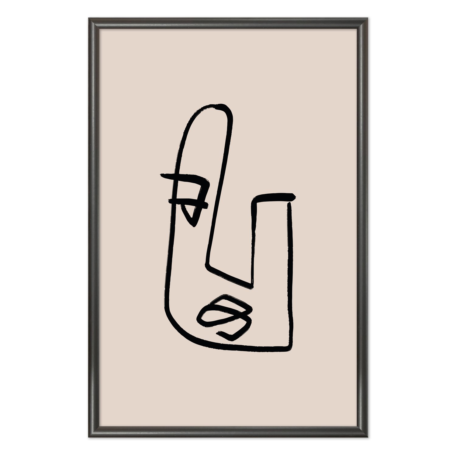 Quadro Decorativo Rosto Com Linhas Abstratas E Minimalistas Estilo Japandi