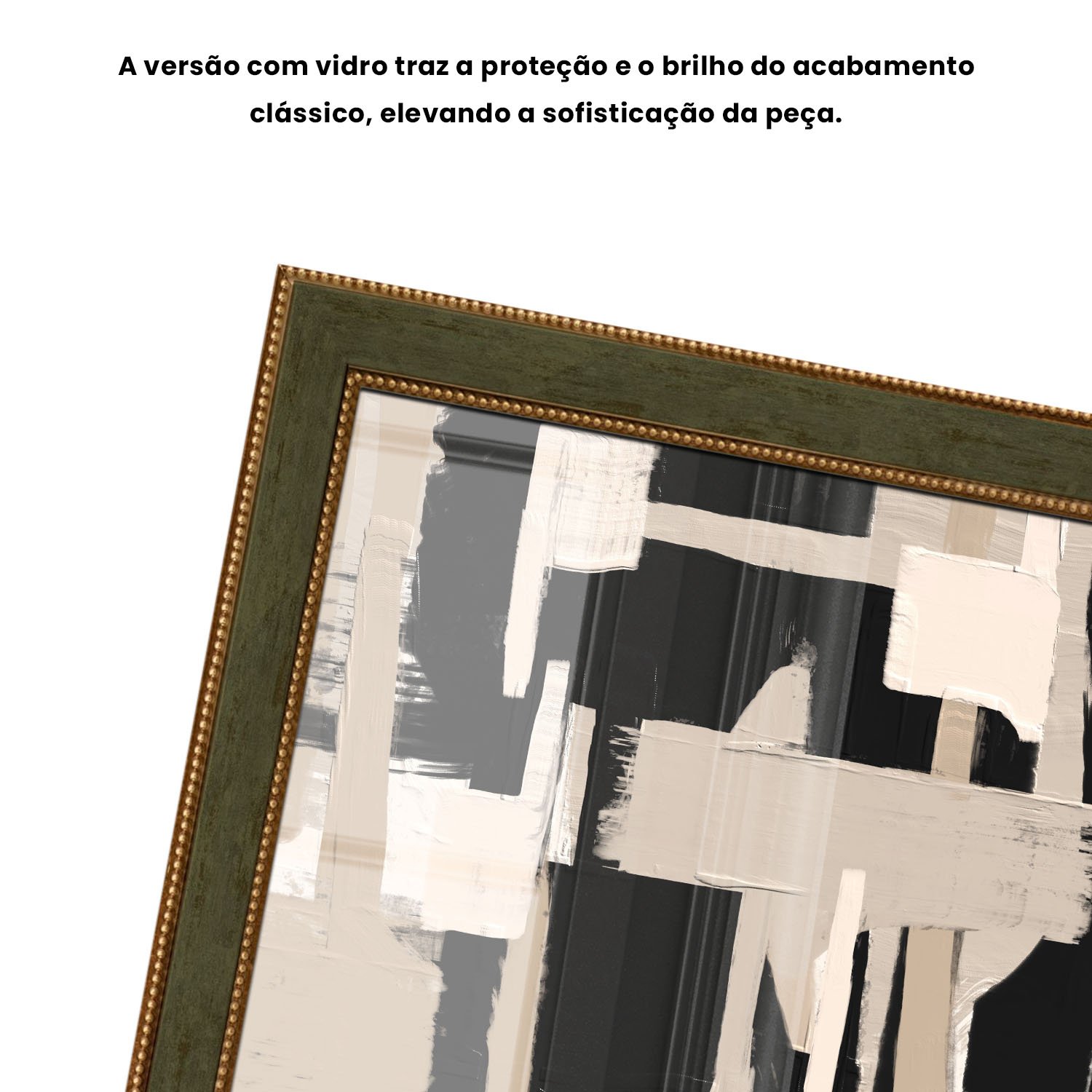 Quadro Decorativo Textura Bege e Preto Estilo Modern Heritage
