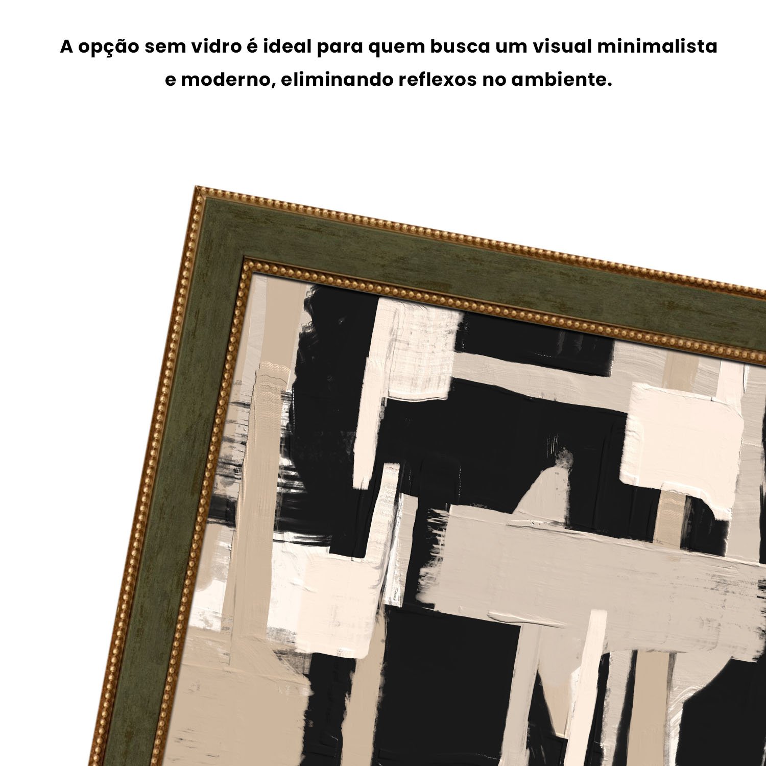 Quadro Decorativo Textura Bege e Preto Estilo Modern Heritage