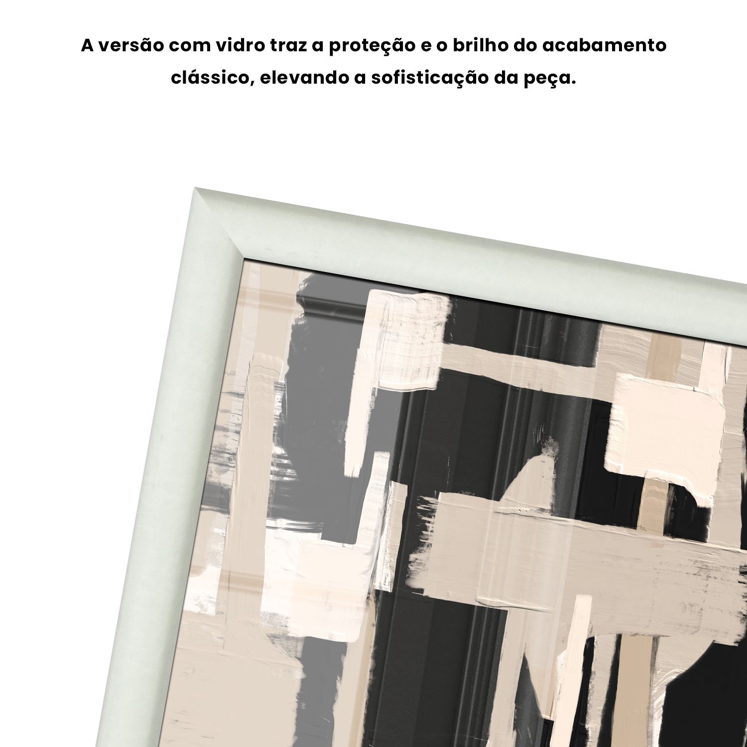 Quadro Decorativo Textura Bege e Preto Estilo Modern Heritage